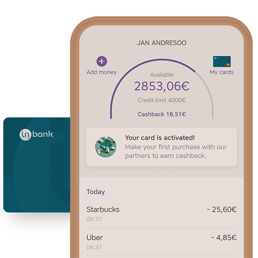 New-generation payment app and credit card which uses both debit card and credit card functions. 